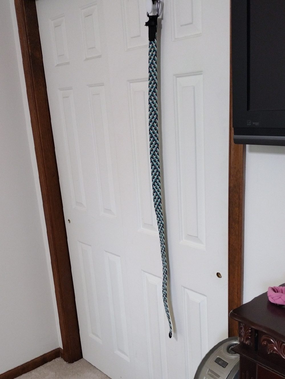 Braided Teal and Black Men's Nike Belt 48" Long with White Accent